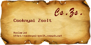 Csoknyai Zsolt névjegykártya
